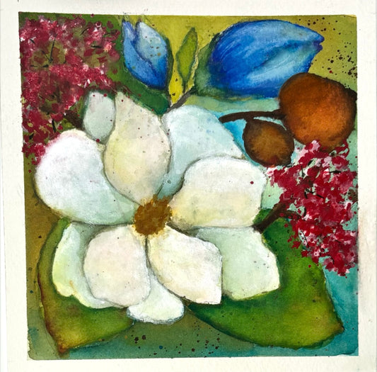 Georgia Magnolias & Redbuds #2.                  6 by 6” Giclee Prints